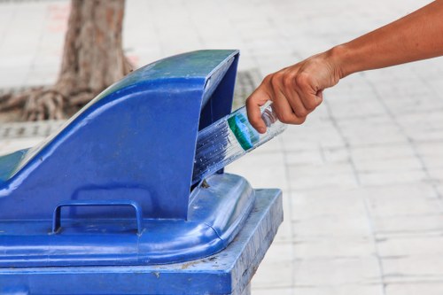Brixton streets with clean racks and bins for rubbish collection