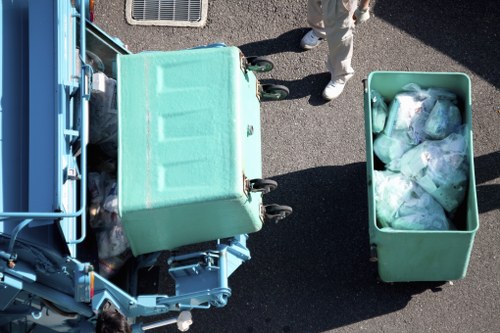 Residents sorting recyclables for collection